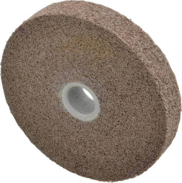 3M - 6" Diam, 1" Face Width, 1" Center Hole, Medium Grade, Aluminum Oxide Deburring Wheel - Convolute, Hard Density 7 Grade, 6,000 RPM - Industrial Tool & Supply