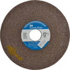 3M - 6" Diam, 1/2" Face Width, 1" Center Hole, Fine Grade, Aluminum Oxide Deburring Wheel - Convolute, Medium Density 5 Grade, 6,000 RPM - Industrial Tool & Supply