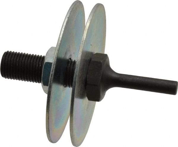 3M - 1/4" Shank Diam Unitized Deburring Wheel Mandrel - Compatible with 3" - 6" Diam x 1/4" Wide x 1/2" Hole Deburring Wheels - Industrial Tool & Supply