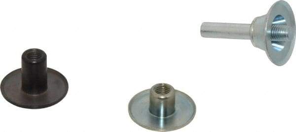 3M - 1/4" Shank Diam Unitized Deburring Wheel Mandrel - Compatible with 2" - 4" Diam x 1/8" Wide x 3/8" Hole Deburring Wheels - Industrial Tool & Supply