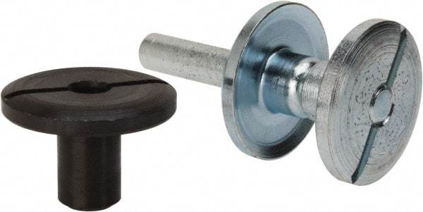3M - 1/4" Shank Diam Unitized Deburring Wheel Mandrel - Compatible with 2" - 4" Diam x 3/4" Wide x 3/8" Hole Deburring Wheels - Industrial Tool & Supply