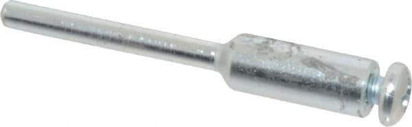 3M - 1/8" Shank Diam Unitized Deburring Wheel Mandrel - Compatible with 1/2" - 1" Diam x 1/8" Wide x 3/16" Hole Deburring Wheels - Industrial Tool & Supply