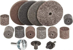 3M - 14 Piece Deburring Kit - 1 & 3" Diam Unitized Wheels in Fine, Medium & Coarse Grades, 1/4" Inch Shank Diam, Aluminum Oxide, Silicon Carbide, Mandrel Connection, Shank Included - Industrial Tool & Supply