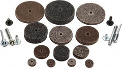 3M - 30 Piece Deburring Kit - 1/2, 1, 1-1/2 & 2" Diam Unitized Wheels in Fine, Medium & Coarse Grades, 1/8 & 1/4" Shank Diam, Aluminum Oxide & Silicon Carbide - Industrial Tool & Supply