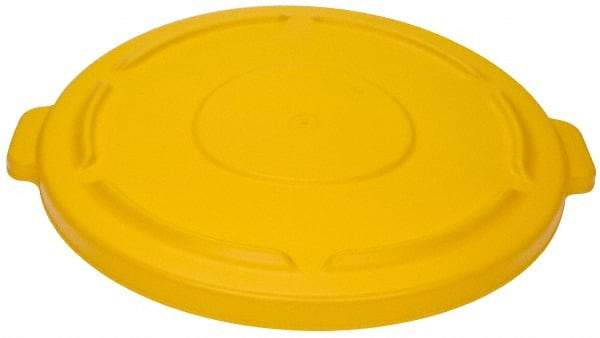 Rubbermaid - Round Lid for Use with 44 Gal Round Trash Cans - Yellow, Polyethylene, For Brute Trash Cans - Industrial Tool & Supply