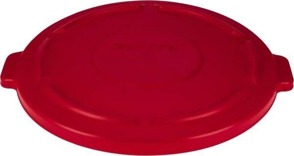 Rubbermaid - Round Lid for Use with 44 Gal Round Trash Cans - Red, Polyethylene, For Brute Trash Cans - Industrial Tool & Supply