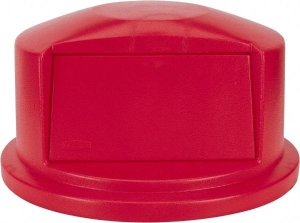 Rubbermaid - Round Lid for Use with 32 Gal Round Trash Cans - Red, Polyethylene, For 2632 Brute Trash Cans - Industrial Tool & Supply