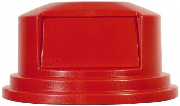 Rubbermaid - Round Lid for Use with 55 Gal Round Trash Cans - Red, Polyethylene, For 2655 Brute Trash Cans - Industrial Tool & Supply