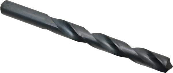 Interstate - 43/64" 118° High Speed Steel Jobber Drill - Oxide Finish, Right Hand Cut, Spiral Flute, Straight Shank, 7-5/8" OAL, Standard Point - Industrial Tool & Supply