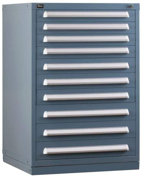 Vidmar - 7 Drawer, Preconfigured Modular Storage Cabinet - Steel, 30" Wide x 27-3/4" Deep x 44" High, Light Blue - Industrial Tool & Supply