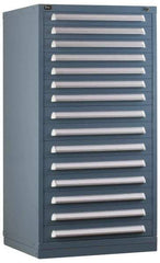 Vidmar - 12 Drawer, Preconfigured Modular Storage Cabinet - Steel, 30" Wide x 27-3/4" Deep x 59" High, Light Blue - Industrial Tool & Supply
