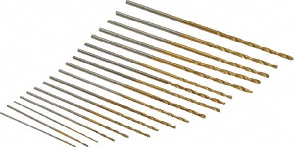 Interstate - 118° Point, TiN Finish, High Speed Steel Jobber Length Drill Bit Set - Industrial Tool & Supply