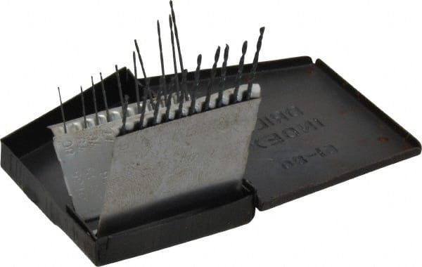 Interstate - 118° Point, Oxide Finish, High Speed Steel Jobber Length Drill Bit Set - Industrial Tool & Supply