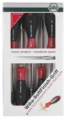 Wiha - 5 Piece 5 to 11mm Nutdriver Set - Solid Shaft, Ergonomic Handle - Industrial Tool & Supply