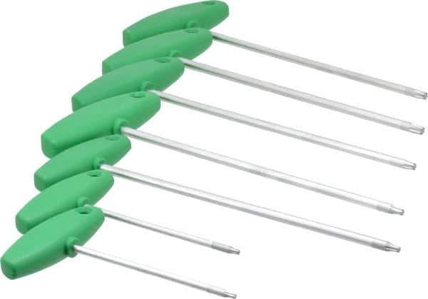 Wiha - 7 Piece T9 to T30 T-Handle Torx Key Set - T9, T10, T15, T20, T25, T27, T30 Torx Size - Industrial Tool & Supply