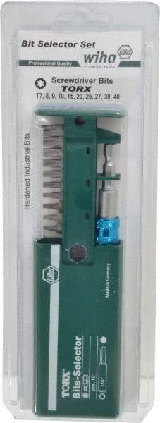 Wiha - 11 Piece, Screwdriver Bit Set - T7 to T40 Torx - Industrial Tool & Supply
