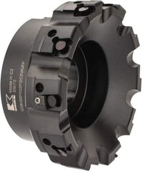 Kennametal - 10 Inserts, 5" Cut Diam, 1-1/2" Arbor Diam, 0.236" Max Depth of Cut, Indexable Square-Shoulder Face Mill - 0/90° Lead Angle, 2-3/8" High, SPHX 1205... Insert Compatibility, Series Fix-Perfect - Industrial Tool & Supply