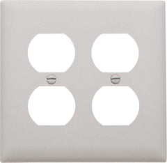 Pass & Seymour - 2 Gang, 4-11/16 Inch Long x 2-15/16 Inch Wide, Standard Outlet Wall Plate - Duplex Outlet, White, Nylon - Industrial Tool & Supply