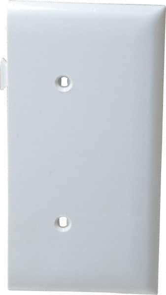 Pass & Seymour - 1 Gang, 4.9062 Inch Long x 2.4687 Inch Wide, Blank Wall Plate - Blank, White, Nylon - Industrial Tool & Supply