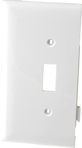 Pass & Seymour - 1 Gang, 4.9062 Inch Long x 2.4687 Inch Wide, Sectional Switch Plate - Toggle Switch End Panel, White, Nylon - Industrial Tool & Supply