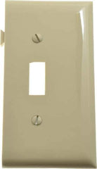 Pass & Seymour - 1 Gang, 4.9062 Inch Long x 2.4687 Inch Wide, Sectional Switch Plate - Toggle Switch End Panel, Ivory, Nylon - Industrial Tool & Supply