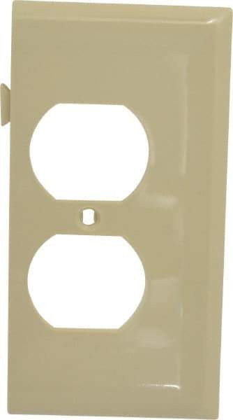 Pass & Seymour - 1 Gang, 4.9062 Inch Long x 2.4687 Inch Wide, Sectional Wall Plate - Duplex Outlet End Panel, Ivory, Nylon - Industrial Tool & Supply