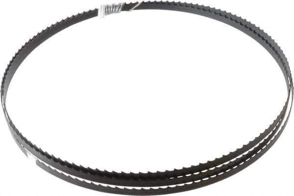 Disston - 4 TPI, 7' 9-1/2" Long x 3/8" Wide x 0.025" Thick, Welded Band Saw Blade - Carbon Steel, Toothed Edge, Raker Tooth Set, Hard Back, Contour Cutting - Industrial Tool & Supply
