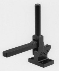 De-Sta-Co - 600 Lb Holding Capacity, Vertical Handle, Manual Hold Down Toggle Clamp - 95° Handle Movement, 95° Bar Opening, Solid Bar, Flanged Base, Electro-Plated Zinc, Carbon Steel - Industrial Tool & Supply