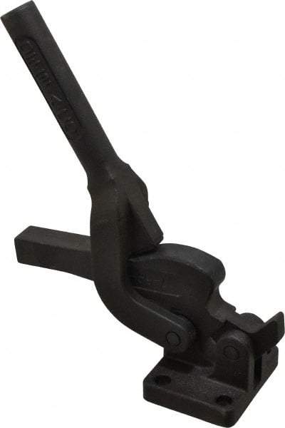 De-Sta-Co - 1,000 Lb Holding Capacity, Vertical Handle, Manual Hold Down Toggle Clamp - 95° Handle Movement, 95° Bar Opening, Solid Bar, Flanged Base, Electro-Plated Zinc, Carbon Steel - Industrial Tool & Supply