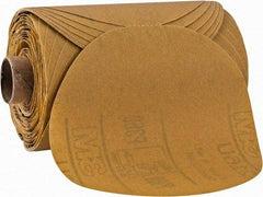 3M - 5" Diam, 360 Grit Aluminum Oxide Adhesive PSA Disc - Extra Fine Grade, Gold, A Weighted Backing, Flexible, Use with Random Orbital Sanders - Industrial Tool & Supply