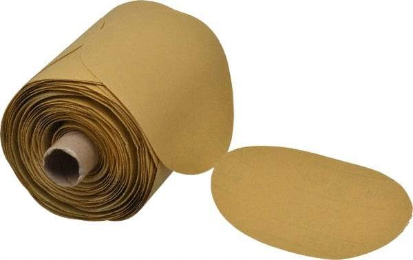 3M - 5" Diam, 150 Grit FEPA, Aluminum Oxide Adhesive PSA Disc - Very Fine Grade, Gold, A Weighted Backing, Flexible, Use with Random Orbital Sanders - Industrial Tool & Supply