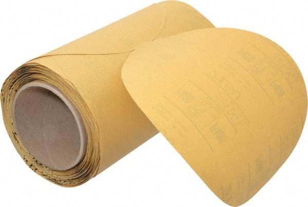 3M - 8" Diam, 400 Grit FEPA, Aluminum Oxide Adhesive PSA Disc - Extra Fine Grade, Gold, A Weighted Backing, Flexible, Use with Random Orbital Sanders - Industrial Tool & Supply