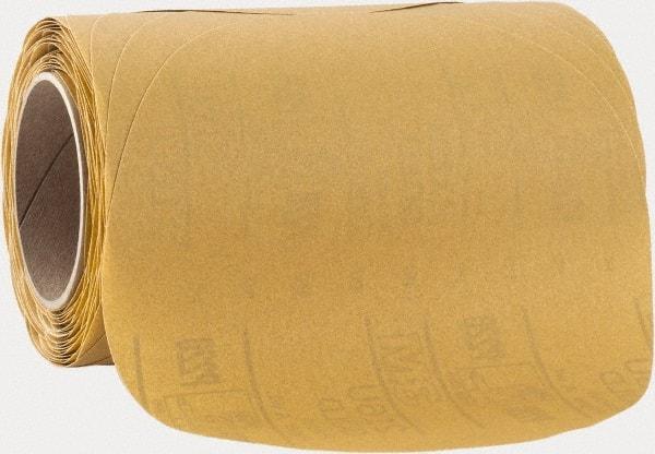 3M - 8" Diam, 220 Grit FEPA, Aluminum Oxide Adhesive PSA Disc - Very Fine Grade, Gold, A Weighted Backing, Flexible, Use with Random Orbital Sanders - Industrial Tool & Supply