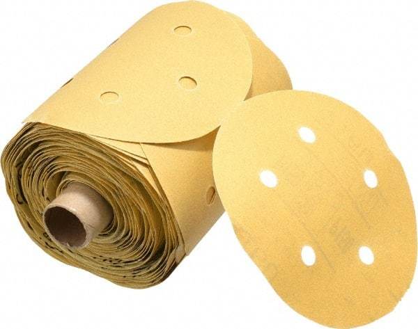 3M - 5" Diam, 150 Grit FEPA, Aluminum Oxide Adhesive PSA Disc - Very Fine Grade, Gold, A Weighted Backing, Flexible, Use with Random Orbital Sanders - Industrial Tool & Supply