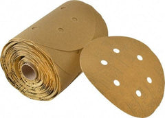 3M - 6" Diam, 100 Grit FEPA, Aluminum Oxide Adhesive PSA Disc - Fine Grade, Gold, A Weighted Backing, Flexible, Use with Random Orbital Sanders - Industrial Tool & Supply