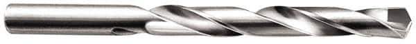 Made in USA - 23/32" 135° Carbide-Tipped Jobber Drill - Bright Finish, Right Hand Cut, Spiral Flute, Straight Shank, 7-5/8" OAL, Split Point - Industrial Tool & Supply