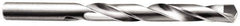 Made in USA - 23/32" 135° Carbide-Tipped Jobber Drill - Bright Finish, Right Hand Cut, Spiral Flute, Straight Shank, 7-5/8" OAL, Split Point - Industrial Tool & Supply