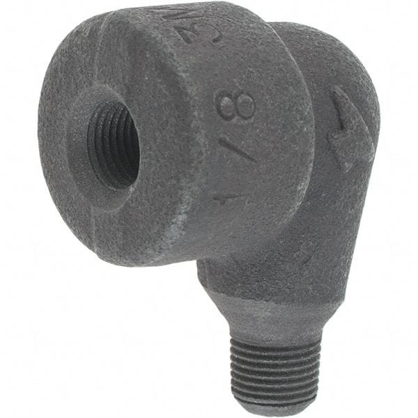 Made in USA - Size 1/8", Class 3,000, Forged Carbon Steel Black Pipe 90° Street Elbow - 3,000 psi, Threaded End Connection - Industrial Tool & Supply