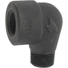 Made in USA - Size 3/4", Class 3,000, Forged Carbon Steel Black Pipe 90° Street Elbow - 3,000 psi, Threaded End Connection - Industrial Tool & Supply