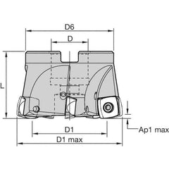 Kennametal - 11 Inserts, 127mm Cutter Diam, 2.5mm Max Depth of Cut, Indexable High-Feed Face Mill - 1-1/2" Arbor Hole Diam, 63mm High, 7792VXD12 Toolholder, XD..1205.. Inserts, Series 7792VX - Industrial Tool & Supply