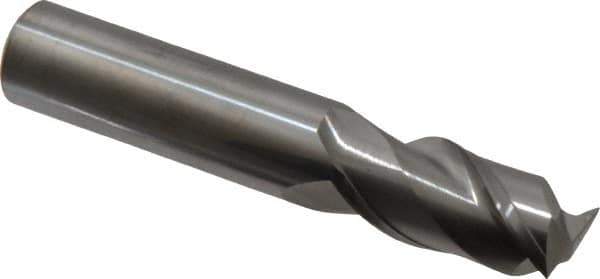 Accupro - 16mm, 32mm LOC, 16mm Shank Diam, 89mm OAL, 2 Flute, Solid Carbide Square End Mill - Single End, Uncoated, Spiral Flute, 40° Helix, Centercutting, Right Hand Cut, Right Hand Flute - Industrial Tool & Supply