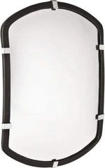 PRO-SAFE - Indoor & Outdoor Rectangular Convex Safety, Traffic & Inspection Mirrors - Acrylic Lens, Laminated Hardboard Backing, 26" High, 34' Max Covered Distance - Industrial Tool & Supply