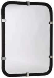 PRO-SAFE - Indoor/Outdoor Rectangular Flat Safety, Traffic & Inspection Mirrors - Shatter-Resistant Glass Lens, Laminated Hardboard Backing, 16" High - Industrial Tool & Supply