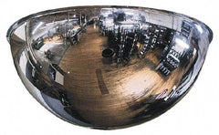 PRO-SAFE - Indoor & Outdoor Full Dome Dome Safety, Traffic & Inspection Mirrors - Acrylic Lens, Steel Backing, 18" Diam, 20' Max Covered Distance - Industrial Tool & Supply