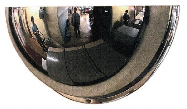PRO-SAFE - Indoor Half Dome Dome Safety, Traffic & Inspection Mirrors - Polycarbonate Lens, 26" Diam, 28' Max Covered Distance - Industrial Tool & Supply