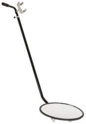 PRO-SAFE - Indoor Round Portable Inspection Safety, Traffic & Inspection Mirrors - Glass Lens, Steel Backing, 11" Diam x 36-60" High - Industrial Tool & Supply