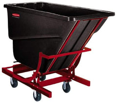Rubbermaid - 1,000 Lb Load Capacity, 1 Cu Yd, Polyethylene Self-Dumping Hopper - 26-1/4" Wide x 55" Long x 52-3/4" High, Black - Industrial Tool & Supply
