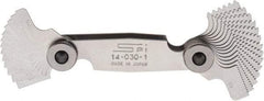 SPI - 28 Leaf, 1/4 to 2.5mm Pitch Range, Steel Screw Pitch Gage - 60° Thread Angle - Industrial Tool & Supply