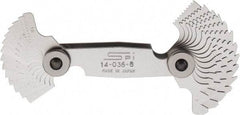 SPI - 28 Leaf, 4 to 80 TPI Range, Steel Screw Pitch Gage - 60° Thread Angle - Industrial Tool & Supply