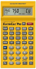 Calculated Industries - 8-Digit LCD with Annunciator-Legends 30 Function Handheld Calculator - 5/8" x 2-1/2" (15.88mm x 63.5mm) Display Size, Yellow, CR-2032 Powered, 9" Long x 8-1/2" Wide x 1-1/2" High - Industrial Tool & Supply